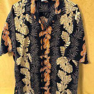 Tropical Men's Shirt in Black and Orange